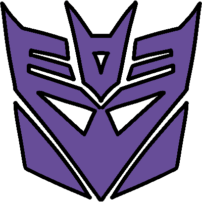 the purple Decepticon logo.